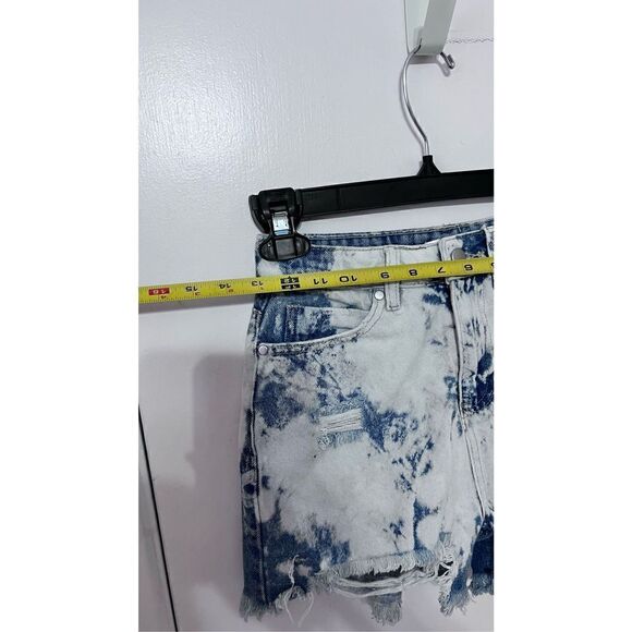 BP BLEACHED WASHED HIGH WAISTED DENIM JEAN SHORTS WOMENS SIZE 24 - Picture 7 of 14